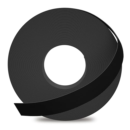 GSCIT Club Black Edge Banding, 1 inch x 50ft Melamine Edge Banding with Hot Melt Adhesive Preglued Cabinet Edge Banding Flexible Black Veneer Edging