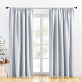 PONY DANCE Curtains 84 inches Length - Window Drapes Rod Pocket Top Room Darkening Curtains for Dining Room, 70 Wide x 84-Inches Long, Greyish White, 2 Pieces
