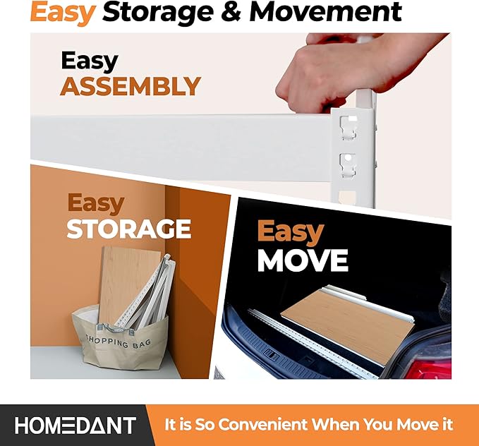 HOMEDANT 5 Tier Storage Shelves Adjustable Laminated Boltless Garage Metal Shelving Unit Heavy Duty Utility Rack Shelf Warehouse Pantry Closet Kitchen (3, (M) 35.9" W, White)