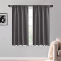 KGORGE Black Out Curtains 54 inch Long for Bedroom, Privacy Blackout Room Darkening Noise Reducing Window Drapes for Kids Room Nursery, Back Tab Rod Pocket, W52 x L54 inches, Grey, 2 Panels