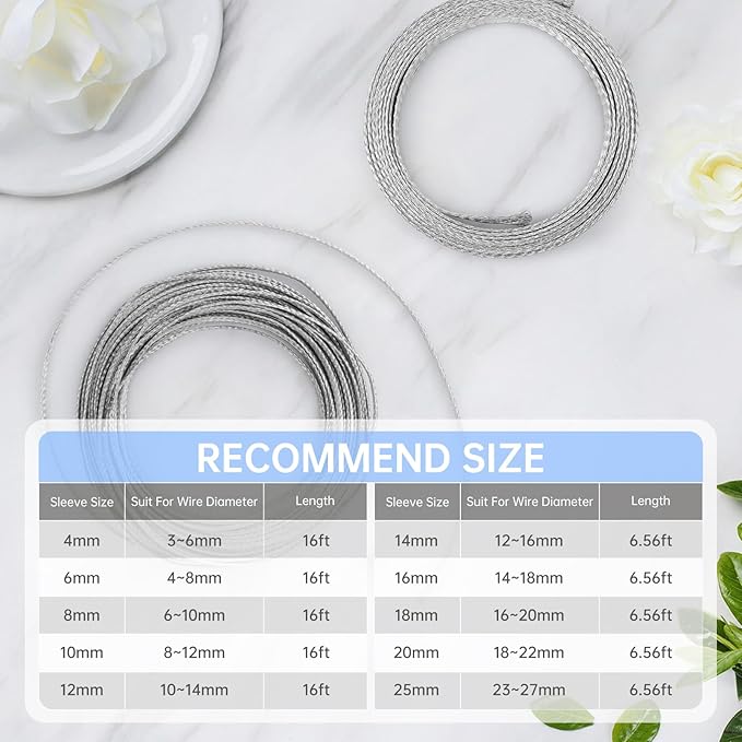 Copper Wire Loom - EMI/RFI Shielding Flexible Cable Management for Automotive Audio, Industrial Expandable Cables, Marine Wiring & Computer Case ﻿ (Tinned Copper, 16mm (5/8")-6.56ft)