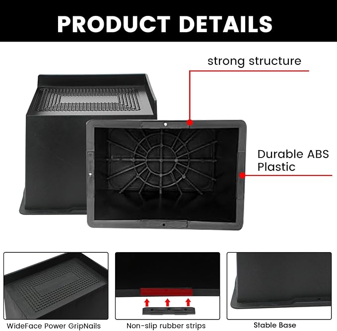 Bed Risers 5 Inch Heavy Duty, Oversized Furnitures Risers 5 inch Support 6000 lbs, Bed Table Rising Blocks, Fits for Couch, Sofa, Chair, Furniture Lifts (Black 6 Pack, 5 inch)