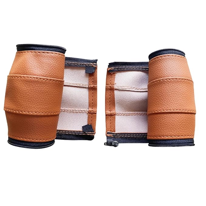 Baby Stroller Handle Protect Cover Compatible for Uppababy Vista V1 V2 Stroller, Armrest Bar Sleeve Case, Stroller Accessories, One Pair (Brown)