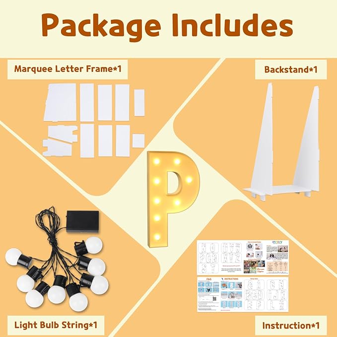 imprsv 3FT Marquee Letters, Mosaic Light Up Letters for Birthday Baby Shower Wedding Engagement Party Backdrop Decor, Large Marquee P for Party Decorations