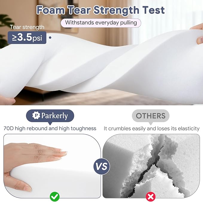 Upholstery Foam 72×24×1 Inch High Density Foam Strong Support Seat Foam for Couch Cushion Replacement Furniture Cushions Car Cushions DIY Projects (1PC)