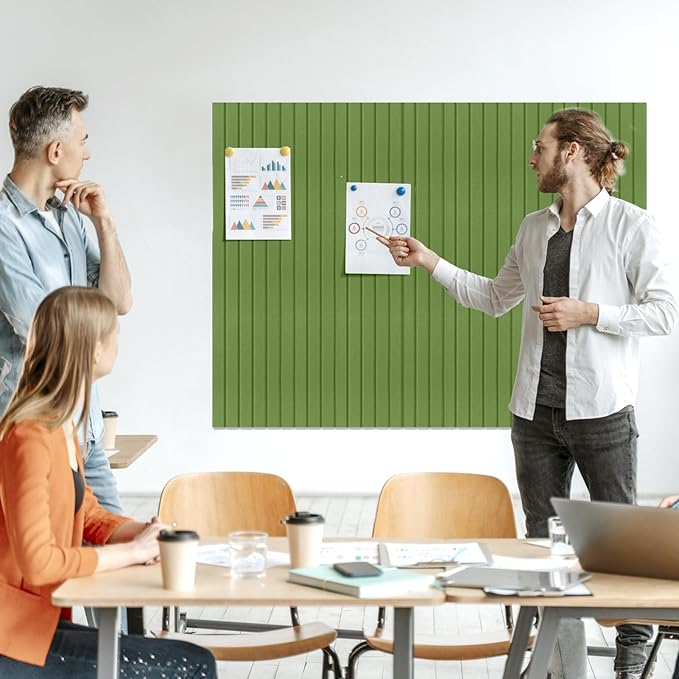 Large Felt Bulletin Board 23x47 Inch, 8pcs Peel and Stick Felt Wall Tiles Modern Push Pin Board for Wall Organization