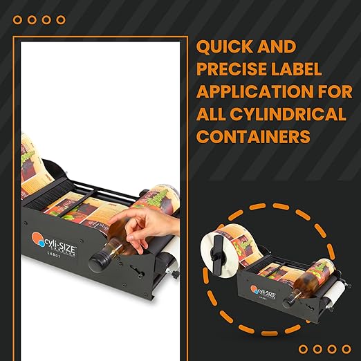 Start International - LAB01 - Manual Bottle Label Applicator - Professional Labeling Machine for Bottles Jars Cans - Label Dispenser for Cylindrical Objects - 0.5-6.5 Inch