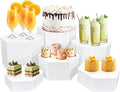 6 Pcs Buffet Risers, Dessert Stands Acrylic, Food Risers for Buffet, Jewelry Showcase, Riser Display Cases, Acrylic Display Base, White