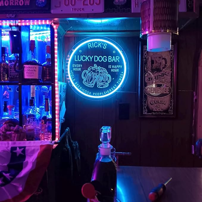 Custom Neon Bar Signs for Home Bar, Handmade Dimmable Personalized Bar Signs, Durable Neon Beer Signs for Man Cave, Bar Led Light Up Sign For Men Dad Gift Business
