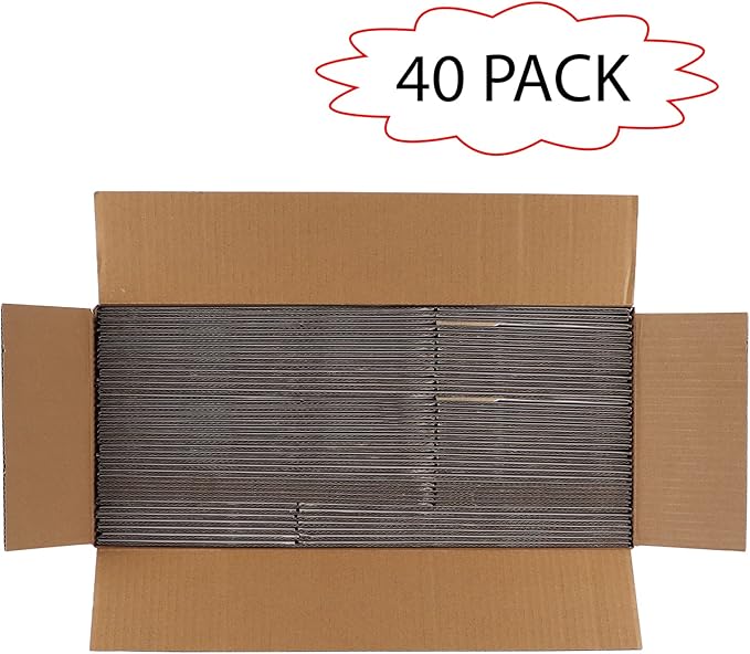 Calenzana 10x6x6 Shipping Boxes Set of 40, White Corrugated Cardboard Box for Mailing Packing Gifts Small Business