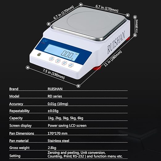 Lab Scale 1000gx0.01g Accurate Analytical Balance Digital Electronic Precision Balance Laboratory Scale Jewelry Gold Scale Scientific Scale Kitchen Scale |for Laboratory, Industrial, Business