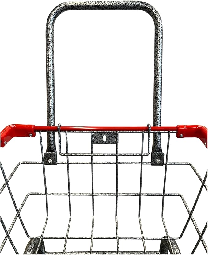 U HANDDLE Grocery & Laundry CART 1.5 Bushel (Gunpowder Metal) Red, Blue Trim (Red)