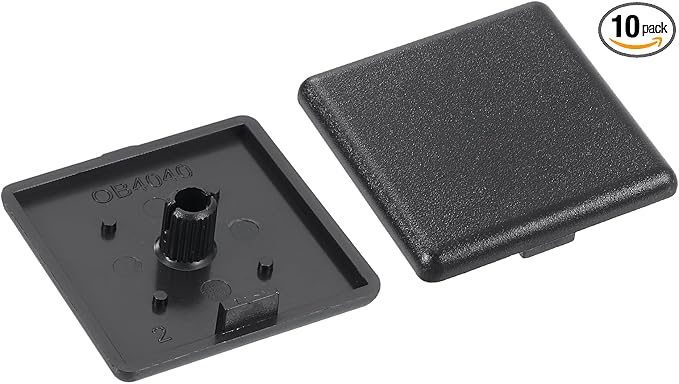 uxcell 10Pcs Extruded End Cap Nylon, 40x40mm T-Slot Aluminum Profile 4040 European Standard End Cap Extrusion Plug for Trolley, Fish Tank Rack, Storage Rack, Black