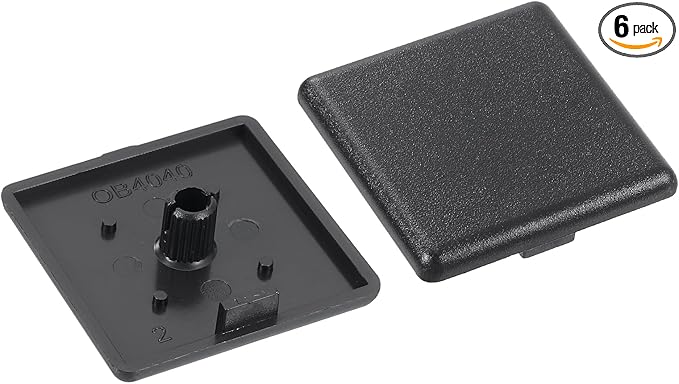 uxcell 6Pcs Extruded End Cap Nylon, 40x40mm T-Slot Aluminum Profile 4040 European Standard End Cap Extrusion Plug for Trolley, Fish Tank Rack, Storage Rack, Black