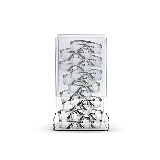 AHS Acrylic Glove Dispenser – Heavy-Duty Clear Holder for Gloves, Masks, Glasses, Shoe Covers, Hair Nets, Trash Bags & More | Freestanding Mount | 8.5"L x 7.2"W x 15.4"H | Pack of 1