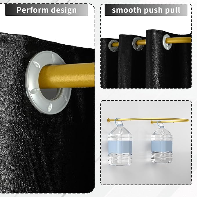 39.37 Clothing Store Fitting Room, U-Shaped Fitting Rooms with Blackout Curtain & Gold Rod, Portable Changing Room for Clothing Store, Mall, Boutique, Office