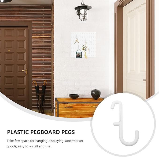 Didiseaon 7Pcs Pegboard Hanging Hooks Wall Mount Storage Hangers for Garage Kitchen Office Tool Organization Utility Shelf Hooks