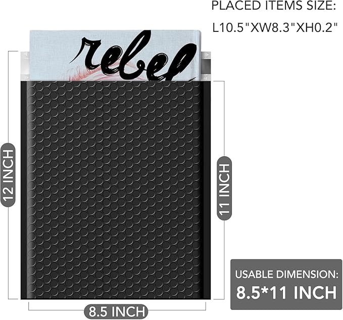 GSSUSA Black Bubble Mailers 8.5X12 Inches 240 Pack, Padded Poly Bubble Mailer, Large padded Envelopes Strong Adhesion Bubble Envelopes,Self-Seal Mailing Envelopes for Small Business,Package Supplies