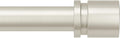 Curtain Rods for Windows 16 to 120 Inches Adjustable Length 1 Inch Diameter Window Curtain Rod with Aluminium End Cap, Brushed Nickel