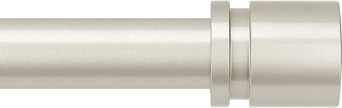 Curtain Rods for Windows 16 to 170 Inches Adjustable Length 1 Inch Diameter Window Curtain Rod with Aluminium End Cap, Brushed Nickel