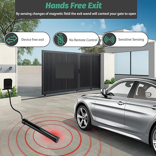Driveway Gate Exit Wand Sensor with 50 ft Cable, Vehicle Sensor for Automatic Gate Opener, Car Detector Compatible with Mighty Mule, Ghost Controls and LiftMaster Vehicle Door
