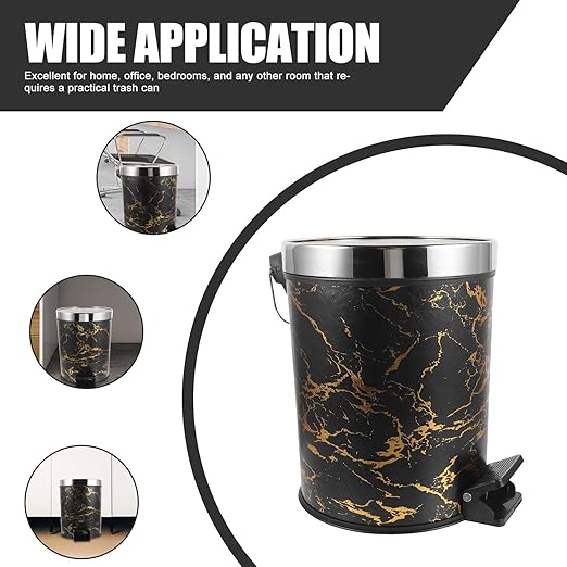 Unomor Pedal Trash Bin with Lid for Home Kitchen Bathroom Plastic Garbage Can for Waste Sorting Step Garbage Container for Office Living