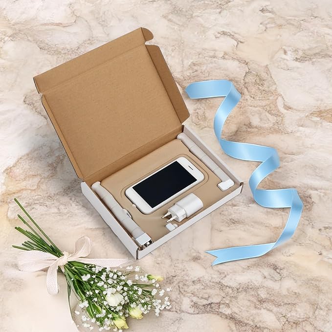 RLAVBL 7x5x1 Shipping Boxes Set of 50, White Small Corrugated Cardboard Box, Mailer Box