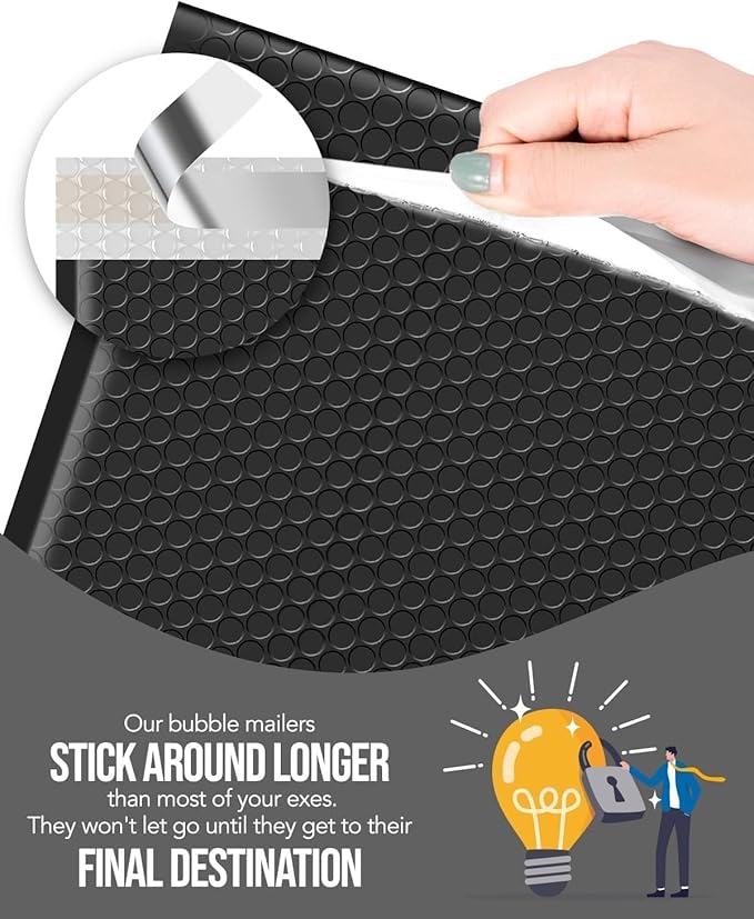 GSSUSA Black Bubble Mailers 10x13 Padded Envelopes 500 Pack Self-Seal Packaging Bags, Small Business Supplies, Shipping Envelopes, Mailing Bags, Packaging for Small Business