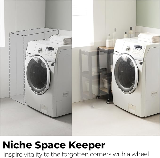 HOMEDANT House 5-Tier Metal Rolling Cart Shelf Rack Casters Heavy Duty Laminated Wheel Shelving Unit Adjustable Utility Storage Shelves Organizer Shelf Kitchen Garage (10, (M) 36.2" W, Black)