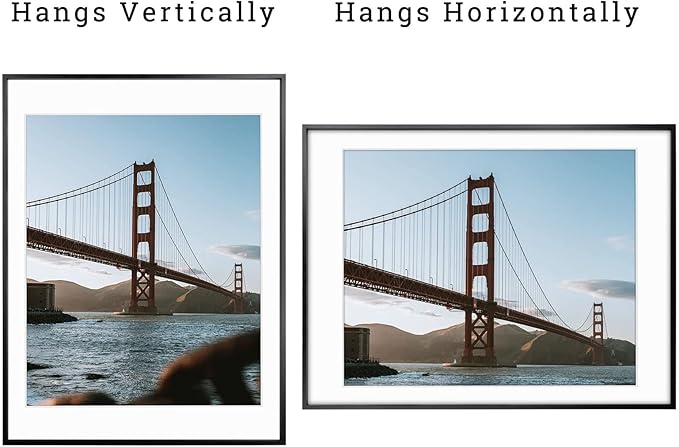 Frametory, 18x24 Metal Picture Frame with Mat for 16x20 Picture & Real Glass, Aluminum Photo Frame Collection (Black, 1 Pack)
