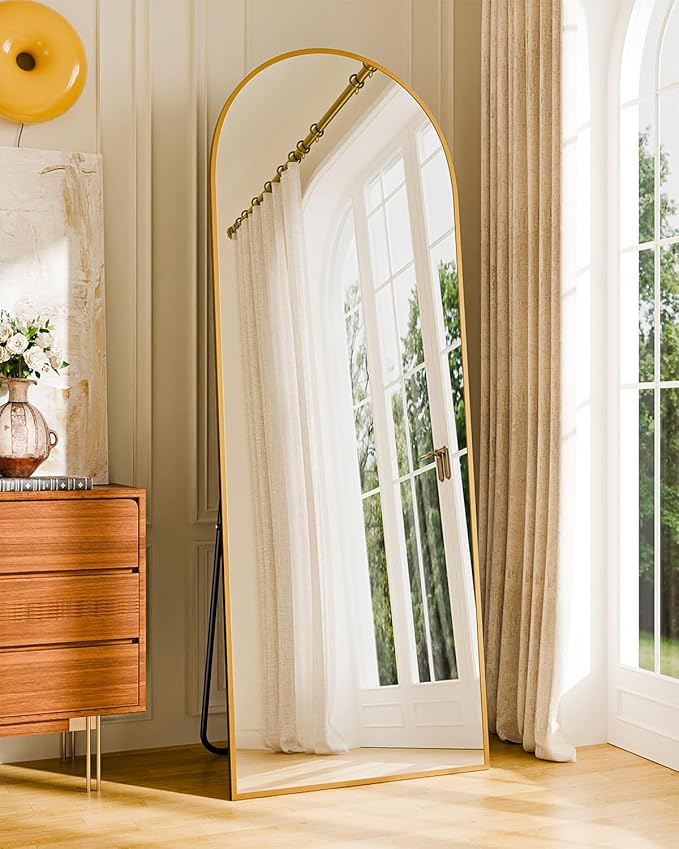 59"x20"Floor Mirror Full Length,Arched Full Length Mirror with Stand,Full Body Mirror,Hanging or Large Leaning for Bedroom Living Room Gold