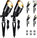 LED Outdoor Spotlight, Black Low Voltage Landscape Light, Waterproof Aluminum Wired Light for Patio Yard House Lighting Without MR16 Bulb 6 Pack