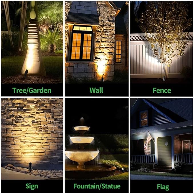 Low Voltage Spotlight, Black LED Landscape Lighting, Outdoor 12V Waterproof Aluminum Uplight for Tree Yard Garden Without MR16 Bulb 4 Pack