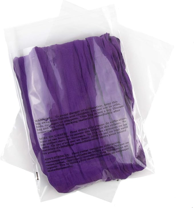 Poly Bags with Suffocation Warning – 8x10" Clear Resealable Bags – 200 Pack Self-Seal Packaging Bags for Shipping and Retail – Retail Supply Co