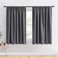 PONY DANCE Blackout Curtains for Bedroom - Window Covering Set Home Decoration Curtains Light Blocking Soft Rod Pocket Drapes for Living Room, 70 x 63 in, Grey, 2 Pieces