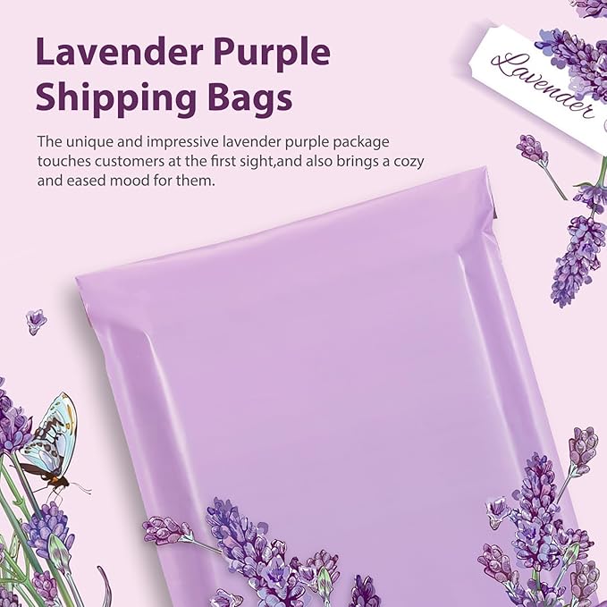 Fuxury Poly Mailers 14.5x19 Inch 200 Pcs, Waterproof Shipping Bags for Clothing, Strong Adhensive Shipping Envelopes for Small Business Suppliers, Self Seal Mailers Poly Bags Mailing Envelopes Purple
