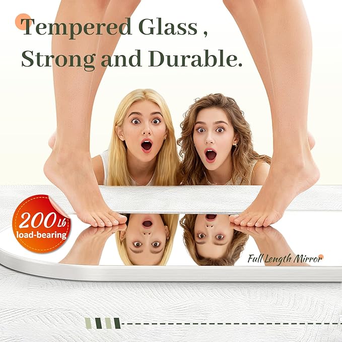 EOGOW 71" x 31" Arched Full Body Mirror,Standing or Leaning Tempered Glass Shatterproof Full Length Mirror with Stand for Bedroom Living Room Entryway,Silver