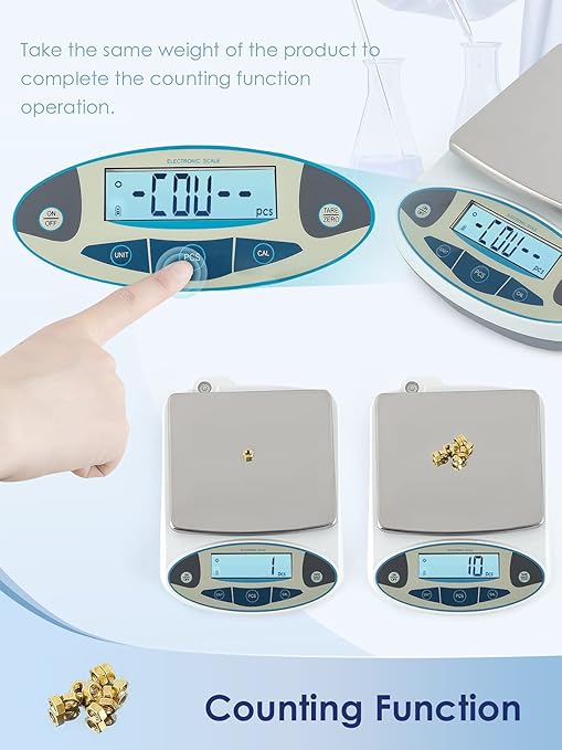 CGOLDENWALL Lab Scale 5kgx0.1g Digital Precision Scale Electronic Balance Laboratory Weighing Industrial Scale Kitchen Counting Scale Scientific Scale Calibrated (5kg, 0.1g)