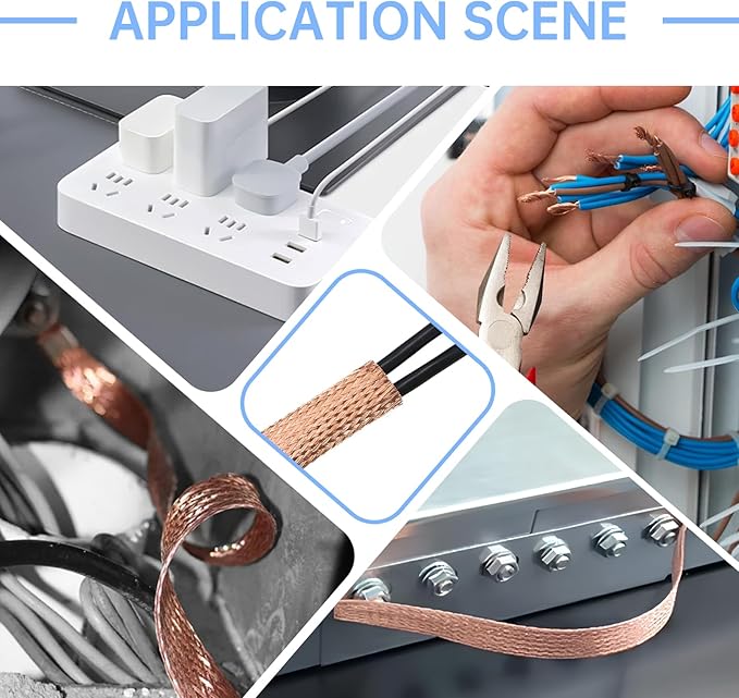 Copper Wire Loom - EMI/RFI Shielding Flexible Cable Management for Automotive Audio, Industrial Expandable Cables, Marine Wiring & Computer Case ﻿ (Pure Copper, 12mm (15/32")-16ft)