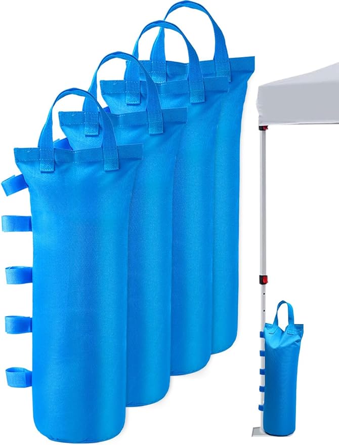 120LBS Extra Large Heavy Duty Canopy Weights Sand Bags for Ez Pop Up Canopy Tent Gazebo Outdoor Instant Sun Shelter Patio Umbrella, Upgraded 5 Magic Sticks,2 Nylon Handles and Storage Bag, 4Pack