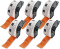 BETCKEY - 1 Inch Large Round Labels Replacement for Brother DK-1218 (0.94 in Dia), Compatible with Brother QL Label Printers [6 Rolls/6000 Labels, Orange]