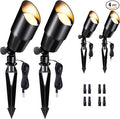 Low Voltage Spotlight, Black LED Landscape Lighting, Outdoor 12V Waterproof Aluminum Uplight for Tree Yard Garden Without MR16 Bulb 4 Pack