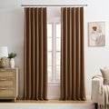 Cappuccino Brown Curtains 40x108 Inches Long 2 Panels Set, Pinch Pleated Thermal Insulated Blackout Room Darkening Curtain for Living Room,Window Draperies with Hooks