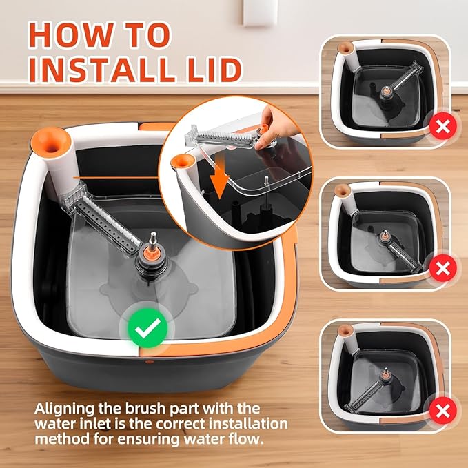 KZKR Spin Mop and Bucket Set with 8 Replaceable Microfiber Mop Pads with Self Separation Dirty and Clean Water System, Self Wringing 360° Rotating Square Mop Head for Hardwood Tile Marble Floors
