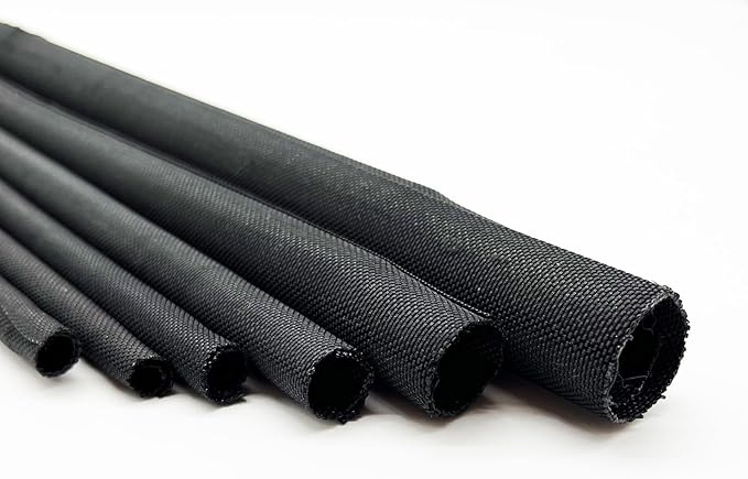 Split Mesh Cord Sleeve Loom Tubing Cable Cover Braided Cable Management Auto Protective Wire Harness Wrap Self Wrapping Woven 3/4"-35ft