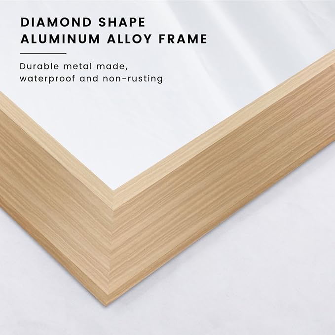 Amorho Bathroom Mirror 40" X30", HD Reflection Metal Framed Mirror for Wall, Anti-Rust, Hang Horizontally/Vertically, Suitable for Bedroom, Farmhouse, Bathroom, entryway (Oak Wood Grain)