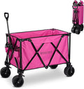 225L Large Capacity Folding Wagon Collapsible Cart for Camping Shopping Sports Makeup Artists Weddings Flea Markets