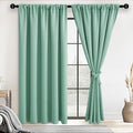 JIUZHEN Blackout Curtains for Bedroom - 60 Inch Extra Wide Thermal Insulated Room Darkening Privacy Soundproof Curtains for Living Room/Dorm Room, Set of 2 Panels, 60 x 72 inches,Sage Green