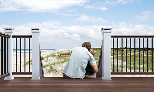 25 Pack Deck Balusters 38 Inch Deck Railing Balusters (Rectangle) with End Caps & Screws, Hollow Rectangle Deck Balusters for Deck Railing Porch