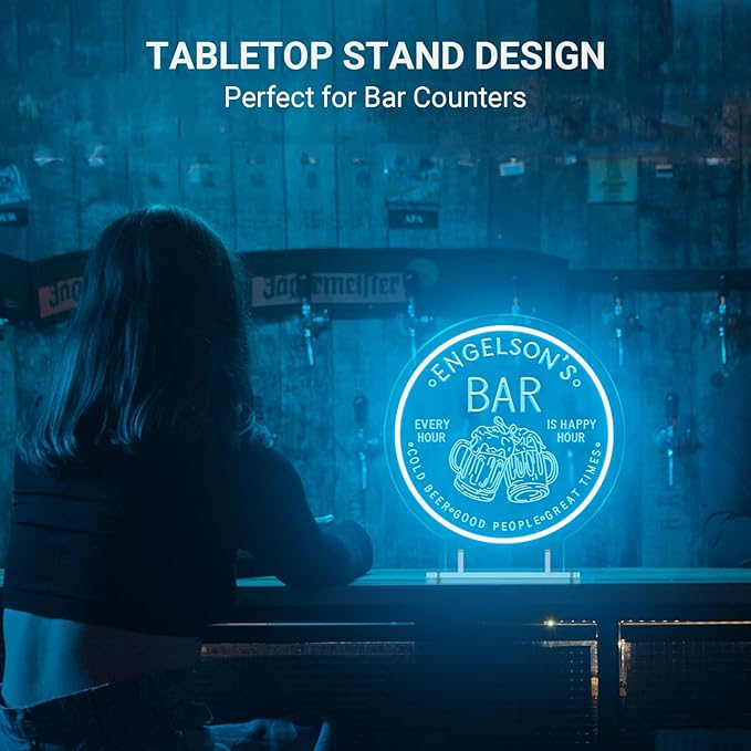 Custom Neon Bar Signs for Home Bar, Handmade Dimmable Personalized Bar Signs, Durable Neon Beer Signs for Man Cave, Bar Led Light Up Sign For Men Dad Gift Business